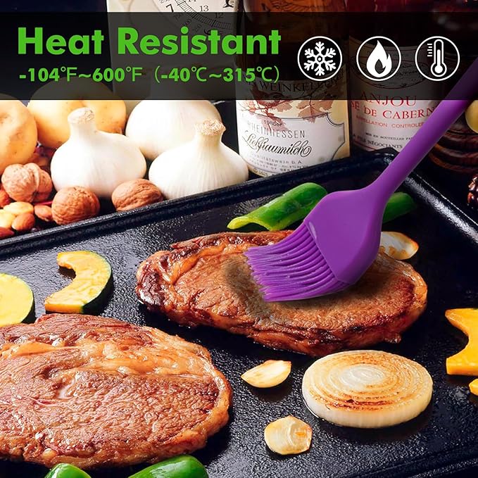 HOTEC Basting Brushes Silicone Heat Resistant Pastry Brushes Spread Oil Butter - Image 4