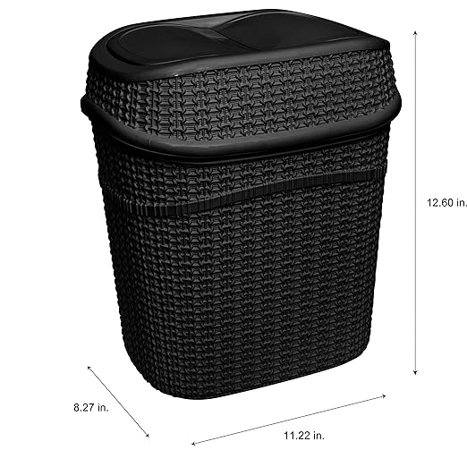 Bath Bliss 2 Pack Sailor Knot Swing Top Waste Bin | Dimensions: 11.22" x 8.27" - Image 7