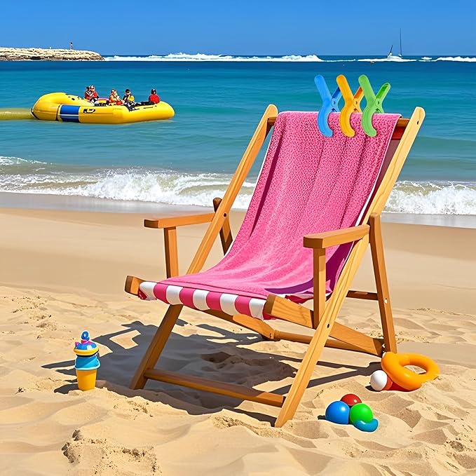 12 Pcs Beach Towel Clips for Beach Chairs, Heavy Duty Clothespins Towel Holder - Image 4