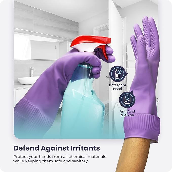 FMP Brands 3/6/12/60 Pairs 15 Inch Extra Long Rubber Dishwashing Gloves - Image 6