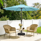 MEWAY 9ft Patio Umbrella Outdoor Table Umbrellas with Push Button Tilt and Crank, Market Umbrella 8 Sturdy Ribs for Deck, Garden, Pool and Backyard, Sky Blue - Image 2
