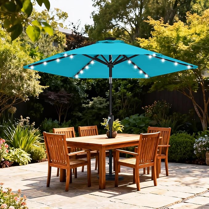 ABCCANOPY 7.5ft Solar 24 LED Lighted Patio Umbrella, Lake - Image 2