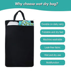 wegreeco Large Reusable Hanging Wet Dry Cloth Diaper Bag - Image 6