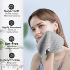 Microfiber Waffle Face Towels, 2 Pieces, Fast Drying, Lint Free 430 GSM - Image 4
