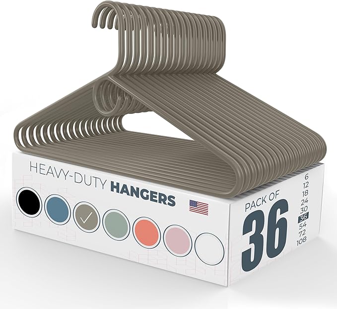 Neaties Heavy Duty Clothes Hangers 36 Pack – Made in The USA – 8lb Capacity by NeatiesHangers