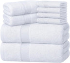 Infinitee Xclusives Luxury 100% Cotton Towel Set – 8 Piece Bathroom Towel Set – by InfiniteeXclusives