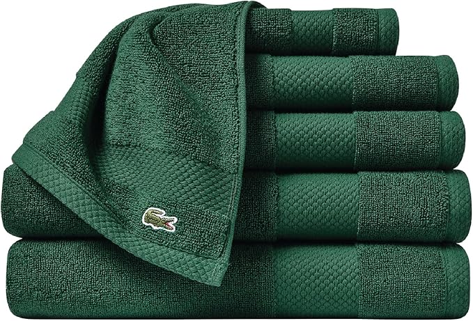 Lacoste Heritage Supima Cotton 6-Piece Towel Set, 2 Bath Towels, 2 Hand Towels by LACOSTE