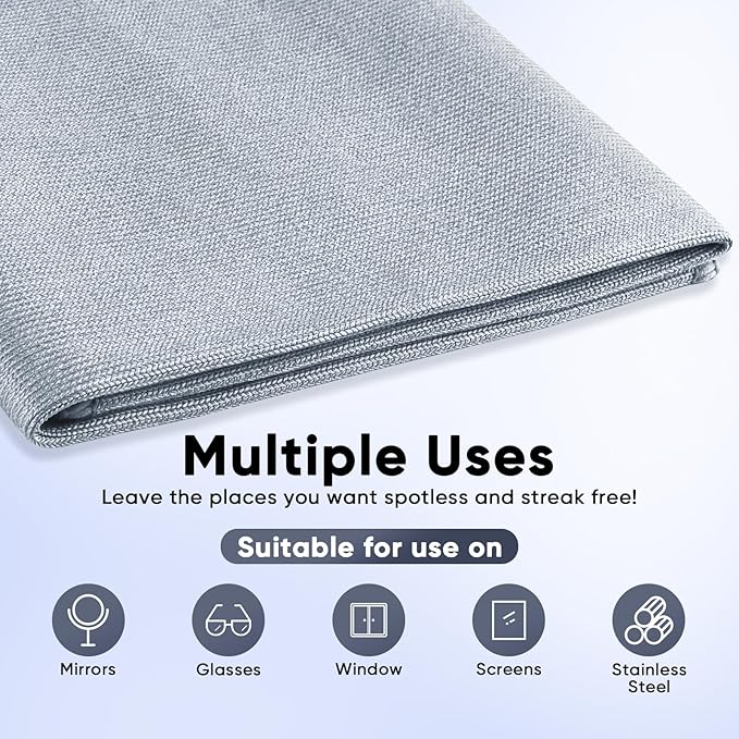 HOMEXCEL Microfiber Glass Cleaning Cloth 12 PK, Lint Free Streak Free, Reusable - Image 4