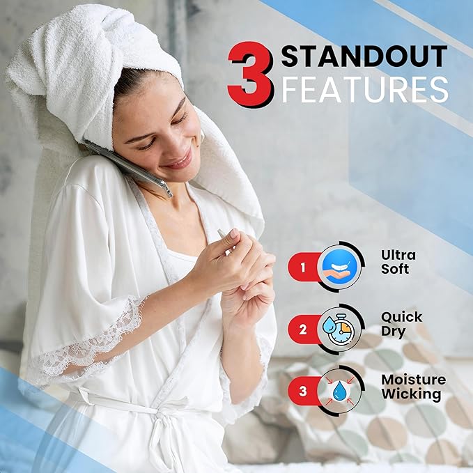 Infinitee Xclusives Luxury 100% Ring-Spun Cotton Bath Towels Set of 4 – Soft - Image 4