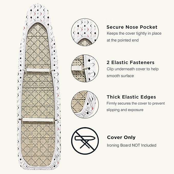 Ironing Board Cover and Pad 15"x54" Extra Thick Natural Cotton, Scorch and - Image 4