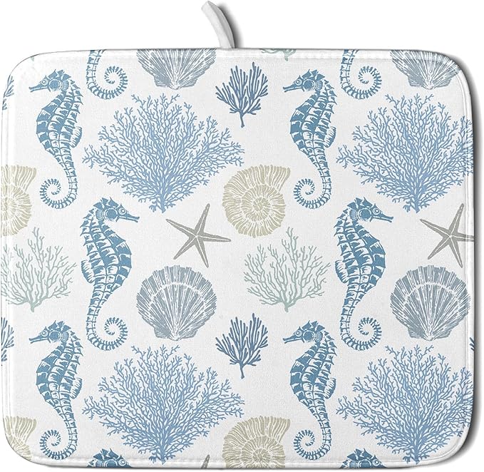 Blue Coral Dish Drying Pad 18 x 24 Inch by APORTT
