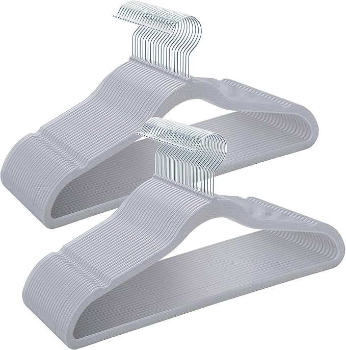Plastic Coat Hangers 50-Pack, Space Saving Closet Hangers by GUFUR