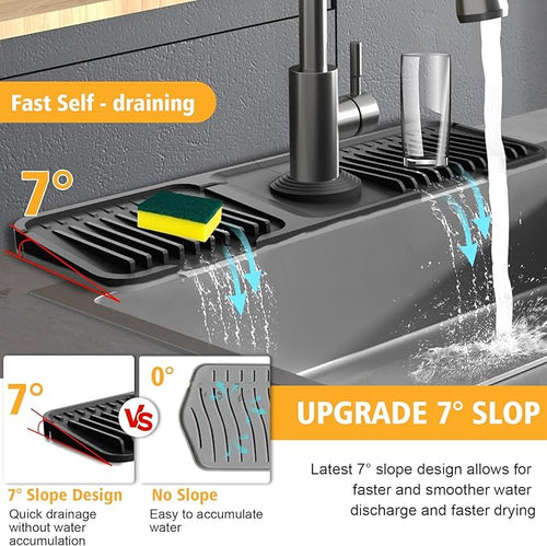 17.7-Inch Kitchen Sink Splash Guard Mat | 7° Slope - Image 2