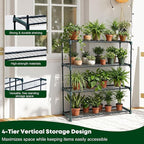 Panana 4 Tier Garden Greenhouse Steel Staging Shelving Plant Stand Garden Shelving Unit Garage Storage Racking, 2 Pack Plant Racks - Image 4