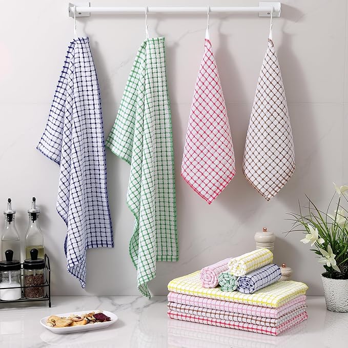 Homaxy Kitchen Towels and Dishcloths Set, 16 x 25 and 12 x 12 Inches, Super - Image 7