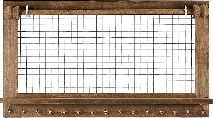 Rustic Jewelry Organizer with Bracelet Rod Wall Mounted - Image 9