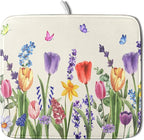 Spring Colorful Flower Dish Drying Mat 16x18 Inch Spring Summer Wildflowers by Kawani