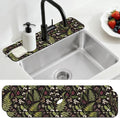 2 Pcs Kitchen Sink Splash Guard Faucet Mats Vintage Fern and Berries Pattern by CONCHLERY%E6%97%97%E8%88%B0%E5%BA%97