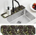 2 Pcs Kitchen Sink Splash Guard Faucet Mats Vintage Fern and Berries Pattern by CONCHLERY%E6%97%97%E8%88%B0%E5%BA%97