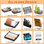 Over The Sink Dish Drying Rack 27-40L x 12W x 32.5-37H Snap-On Design 2 Tier - Image 2