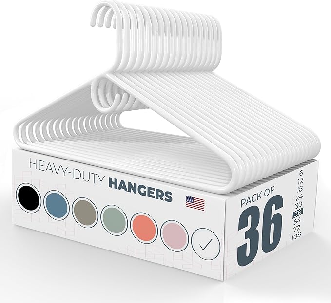 Neaties Heavy Duty Clothes Hangers 36 Pack – Made in The USA – 8lb Capacity by NeatiesHangers