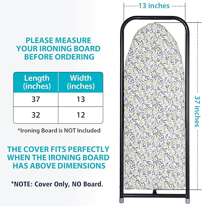 Seiritex Over The Door Ironing Board Cover 13 x 37 inch, Small Ironing Board - Image 6
