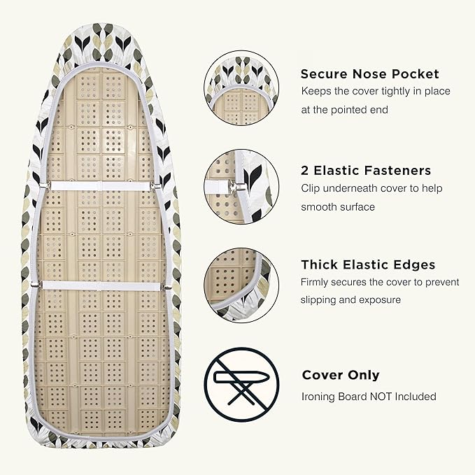 Ironing Board Cover and Pad 18"x49" Extra Thick Natural Cotton, Scorch and - Image 3