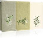 Eucalyptus Leaves Hand Towels Farmhouse Green Bathroom Decor 14x29 Inch by Tingjoo