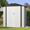 Patiowell 6x4 FT Outdoor Storage Shed, Garden Tool Storage Shed with Sloping Roof and Double Lockable Door, Outdoor Shed for Garden Backyard Patio Lawn,White by Patiowell