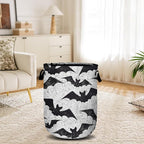 Retro Black White Bat Laundry Basket, Halloween Laundry Hamper Collapsible - Image 6