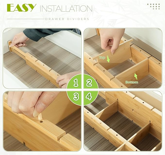 6PCS Bamboo Drawer Dividers - Image 6