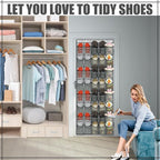 Windyun 40 Over The Door Shoe Organizer, Large Mesh Pocket Hanging Shoe Rack - Image 4