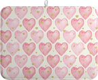 Valentines Dish Drying Mat Valentine Dishes Drying Pad Pink Golden Heart Love by farg