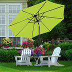 MEWAY 10ft Patio Umbrella Outdoor Table Umbrellas with Push Button Tilt and Crank, Market Umbrella 8 Sturdy Ribs for Deck, Garden, Pool and Backyard, Apple Green - Image 3