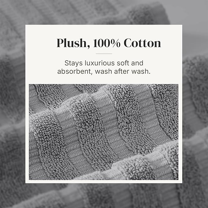 Modern Threads Organic Vines 6-Piece 100% Cotton Towel Set – Yarn Dyed Jacquard - Image 5