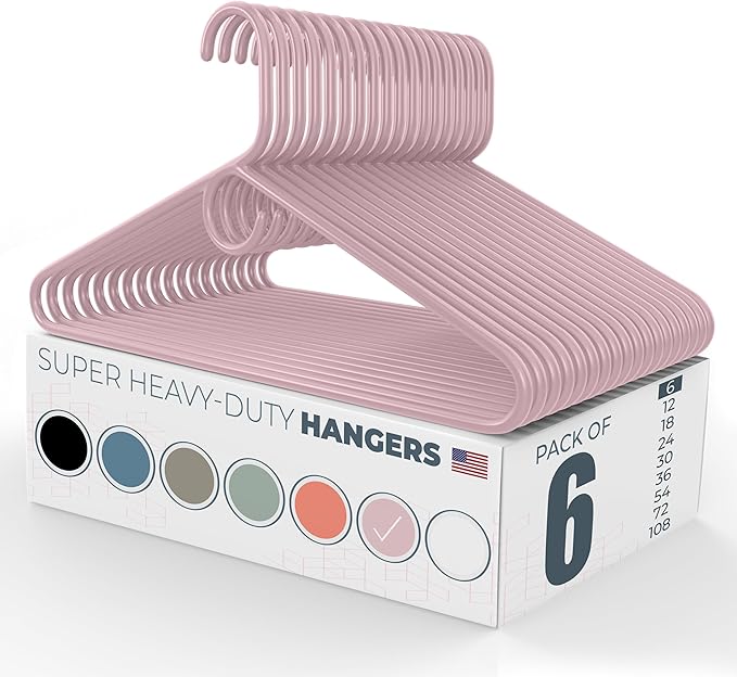 Neaties Super Heavy Duty Clothes Hangers 6 Pack – Made in The USA - 10lb by NeatiesHangers