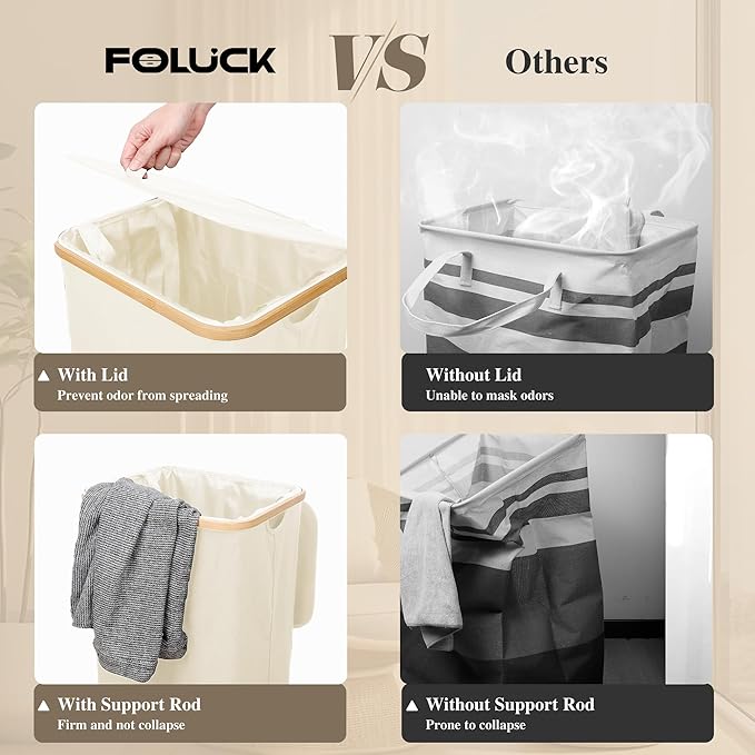 Large Laundry Hamper, 75L Waterproof Laundry Basket - Image 4