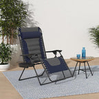 Best Choice Products Oversized Padded Zero Gravity Chair, Folding Outdoor Patio Recliner, XL Anti Gravity Lounger for Backyard w/Headrest, Cup Holder, Side Tray, Polyester Mesh - Navy/Gray - Image 2
