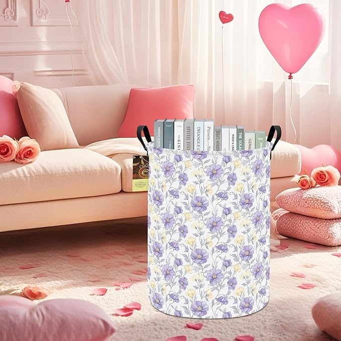 HUNRUNG Laundry Hamper, Large Canvas Fabric Lightweight Storage Basket Toy - Image 7
