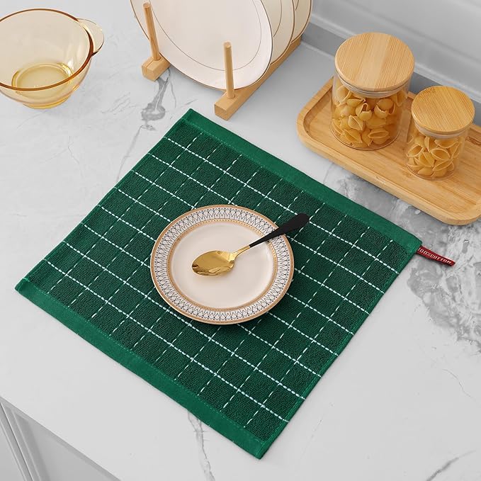 Mordimy 100% Cotton Terry Cloth Dish Cloths, Soft and Absorbent Checkered Dish - Image 8
