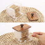 Tbestmax 10oz Qtip Holder Dispenser Big Clear Bathroom Container - Image 4