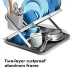 OXO Good Grips Aluminum Fold Flat Dish Drying Rack, - Image 3
