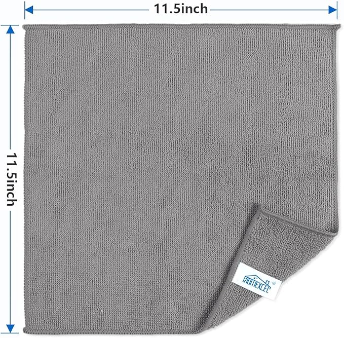 HOMEXCEL Grey Microfiber Cleaning Cloth, 5 Pack Cleaning Towels - Image 2