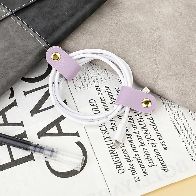 6pcs Leather Cable Organizer - Image 5