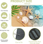 Dish Drying Mat Summer Beach Starfish Seashell Kitchen Mat 12"x19" Bsorbent - Image 4