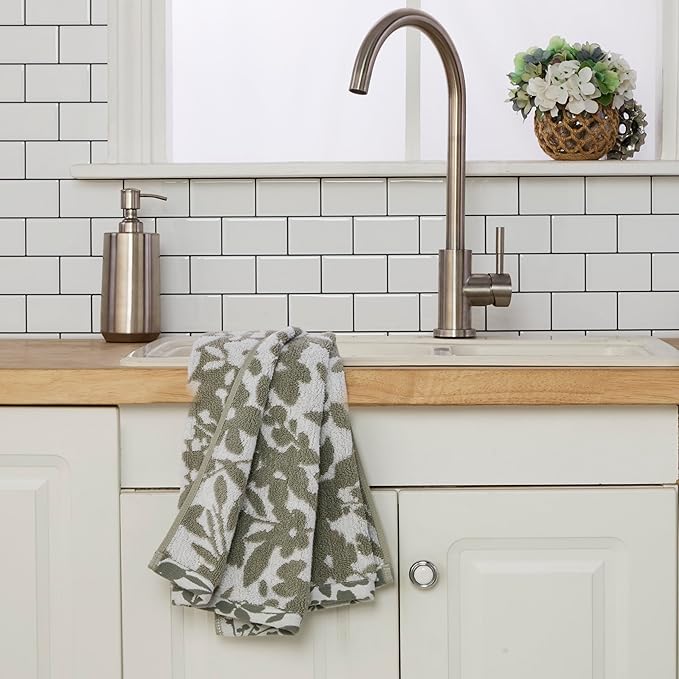 SKL Home CloudSoft/Bedford Floral 100% Cotton Luxury 4-Piece Towel Set - Image 6