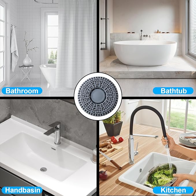 Shower Drain Hair Catcher, 2 Pack Premium Silicone Drain Protector & Shower - Image 7