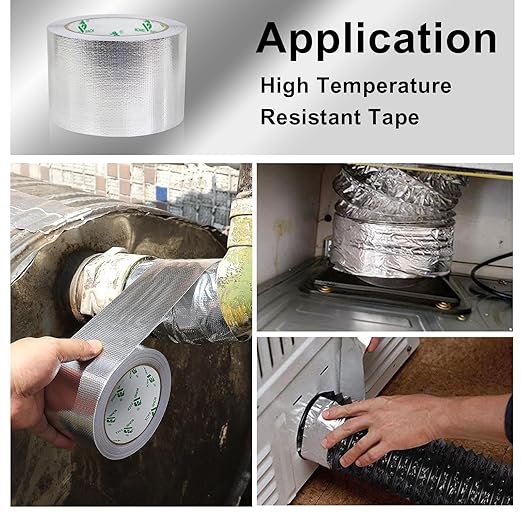 BOMEI PACK Adhesive Aluminum Foil Heat Shield Tape Barrier 3in x 66ft, - Image 6