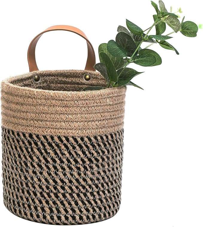 2pack Small Hanging Baskets-Cotton Rope Wall Basket - Image 3