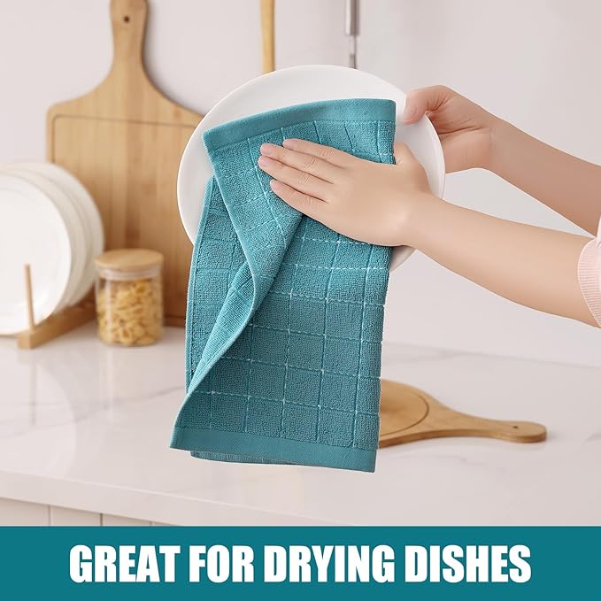 Homaxy 100% Cotton Terry Kitchen Dish Cloths, Ultra Soft and Absorbent Dish - Image 4
